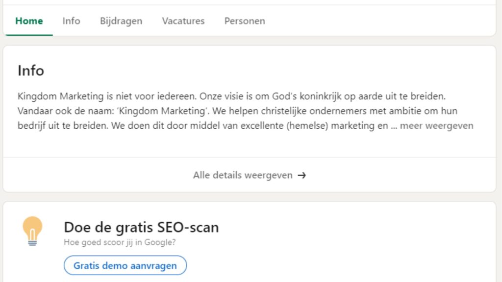 Linkedin bedrijf pagina beheren